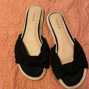 Black Torrid Fabric Sandals Size 11W